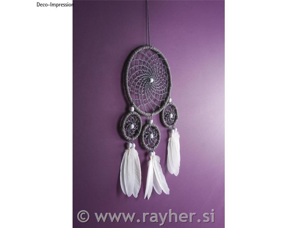 Set za izd. lovilca sanj, sivo bel 17x33 cm