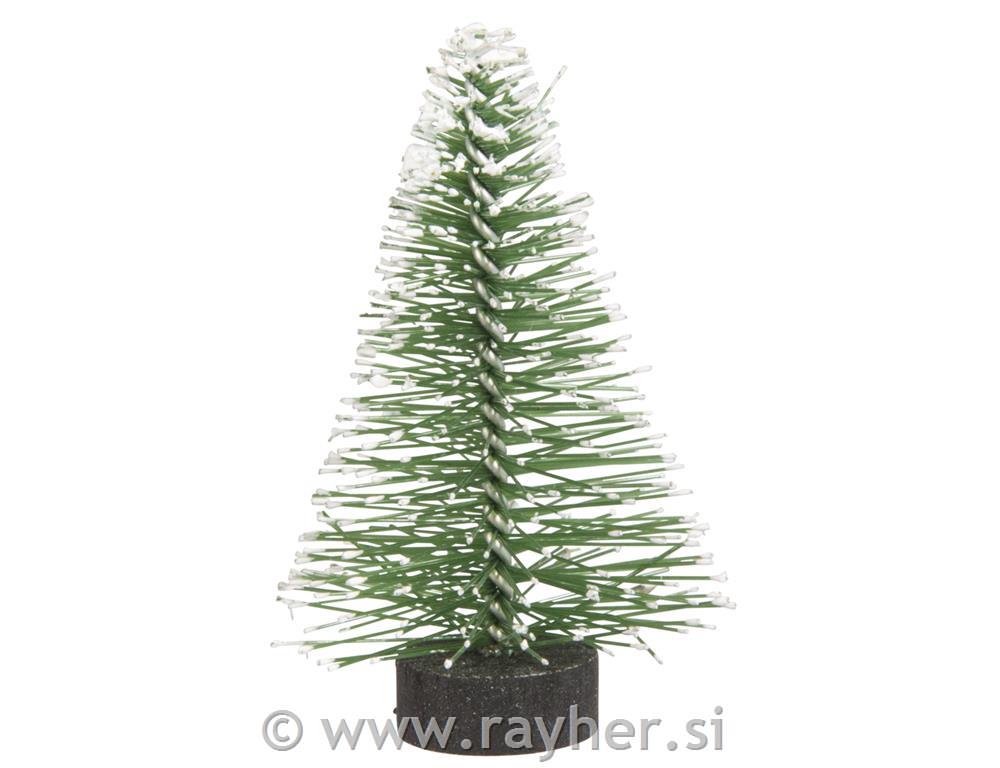 Deco-Snowy Fir tree , 5cm, green, PVC box 8pcs
