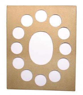 Okvir za slike iz papirne mase, 23x28x1cm, za 13 fotografij