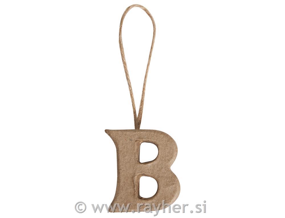 Črka iz pap. mase "B", 4x3.5x1cm, za obesit