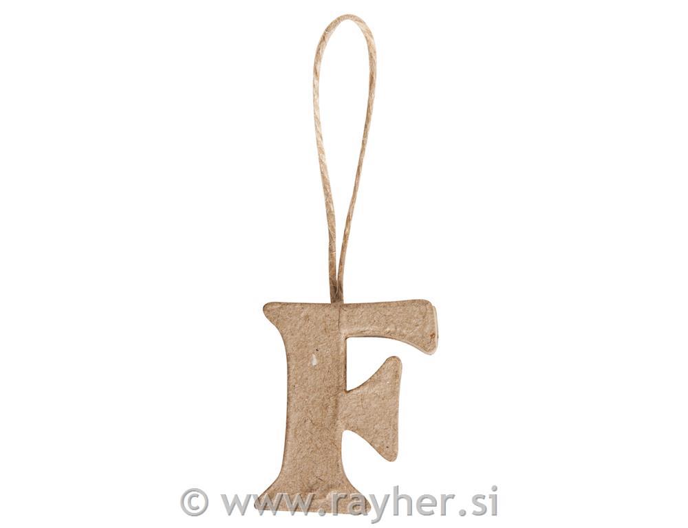 Papier-mâché "F" FSC Recycled 100%4x3.7x1cm, with Hanger