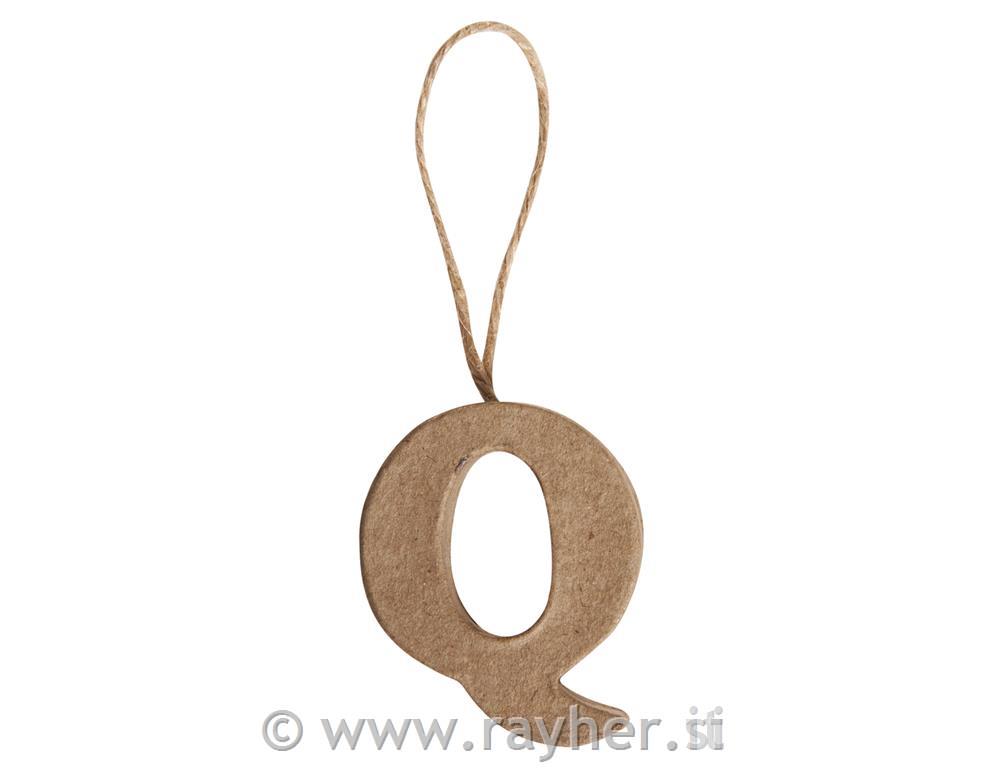 Papier-mâché "Q" FSC Recycled 100%5x4x1cm, with Hanger
