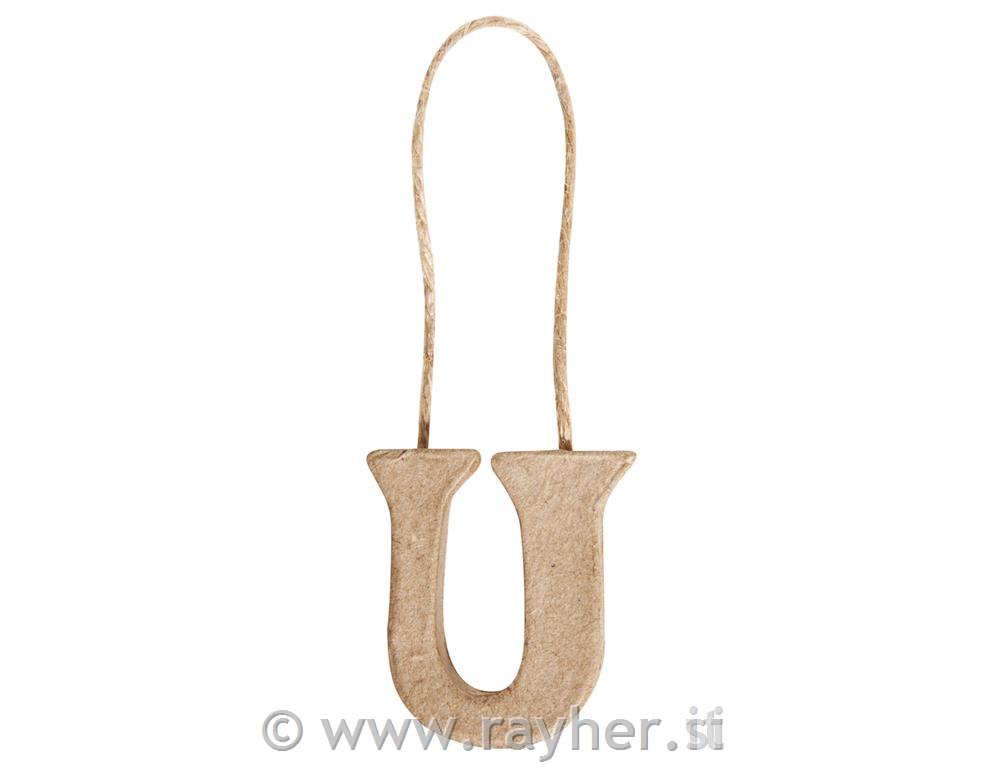 Črka iz pap. mase "U", 4x4x1cm, za obesit