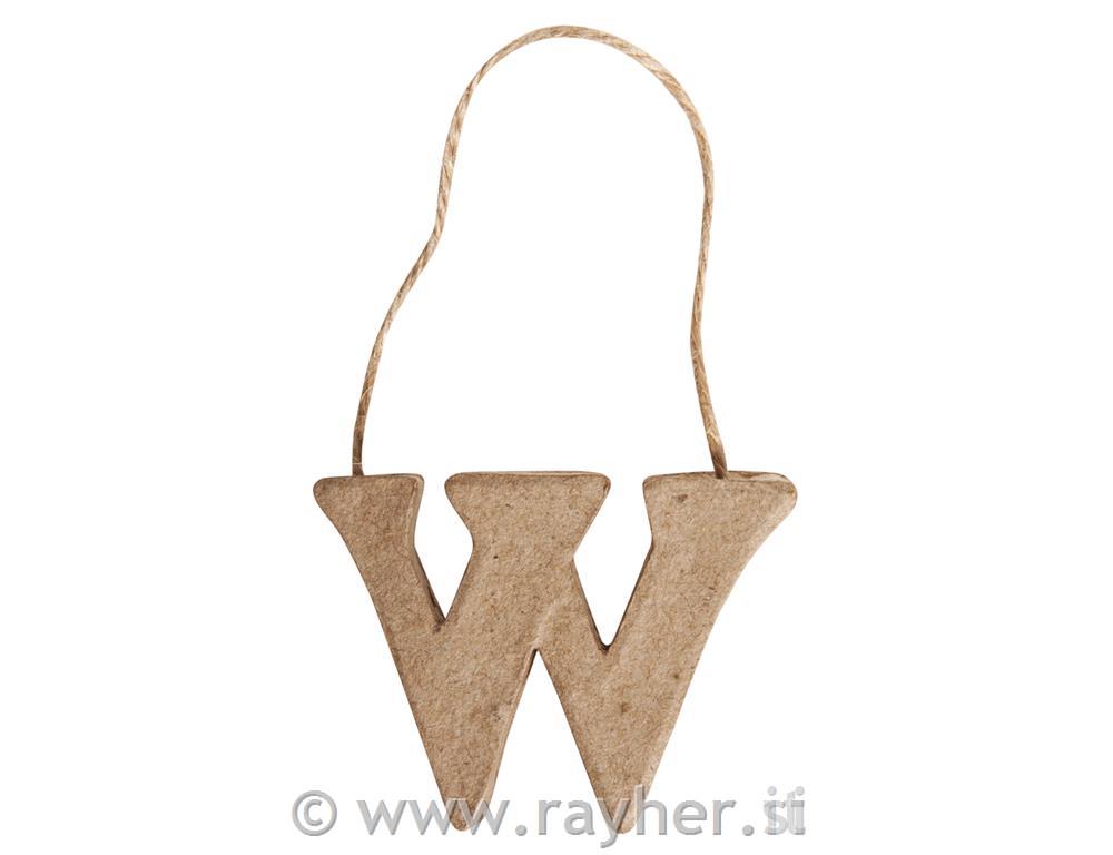 Papier-mâché "W" FSC Recycled 100%4x5.5x1cm, with Hanger