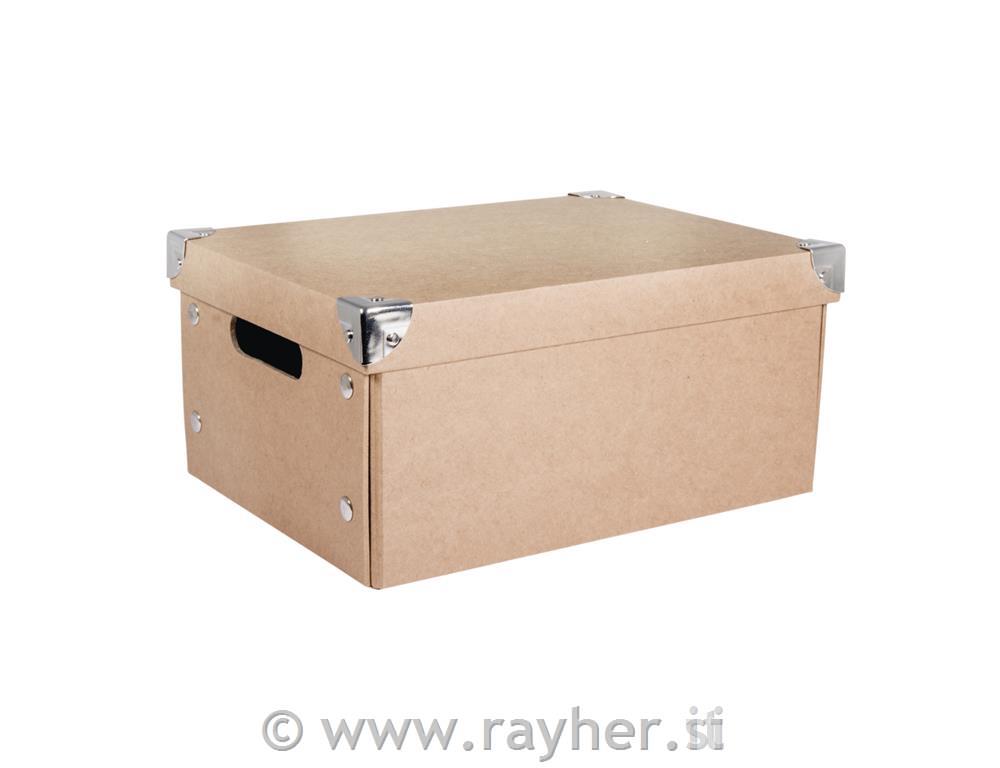 Paper-m. storage box, FSC Rec.100%, 30x22x14cm, to fold up together