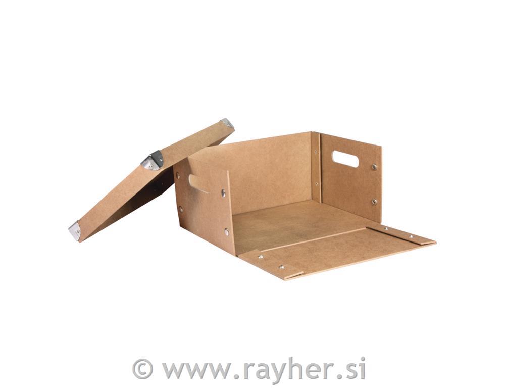 Paper-m. storage box, FSC Rec.100%, 30x22x14cm, to fold up together