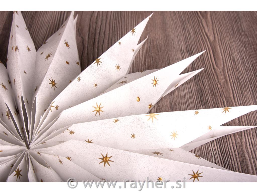 Vrečke papirnate, 7x24cm, 25 kosov, z zlatimi zvezdicami