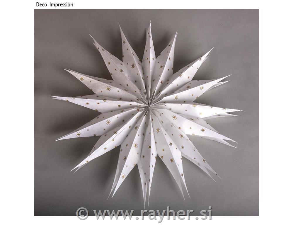 Vrečke papirnate, 7x24cm, 25 kosov, z zlatimi zvezdicami