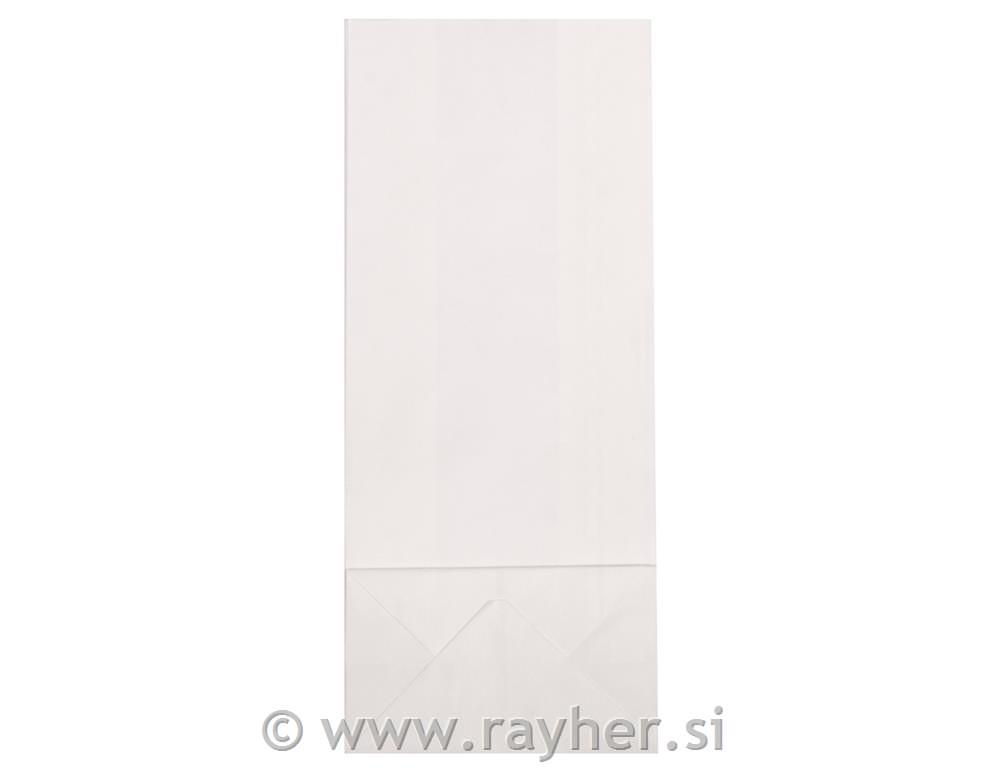 Papirnate vrečke, 10x24x6cm, 80g, 25 kosov, bele