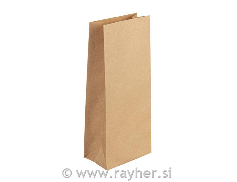 Paper block-bottom bag10x24x6cm, 80g/m2, tab-bag 25pcskraft