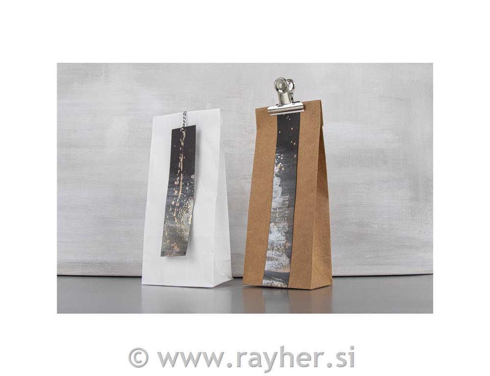 Paper block-bottom bag10x24x6cm, 80g/m2, tab-bag 25pcskraft