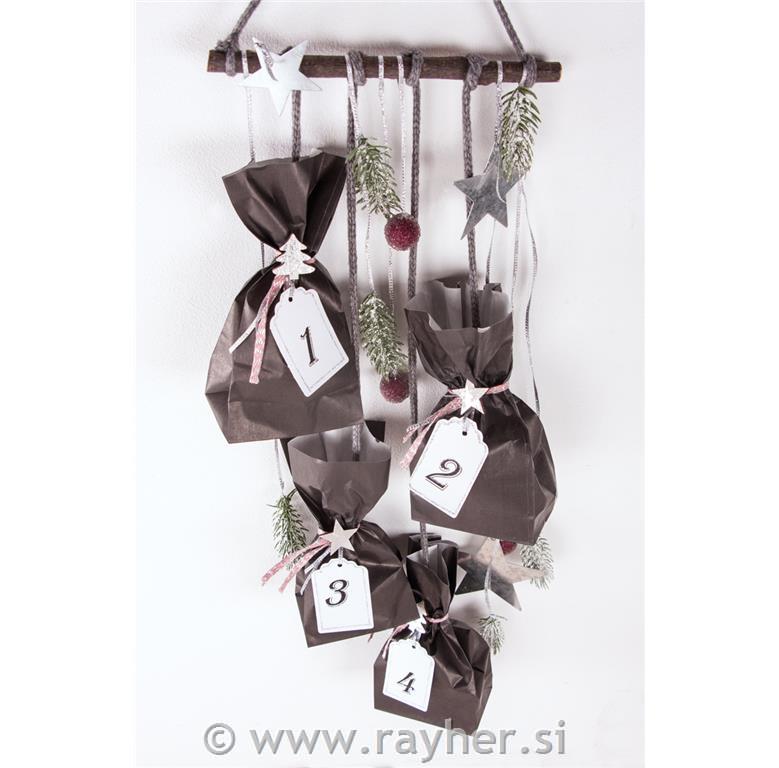 Papirnata vrečke, 10x24x6cm, 80g, 25 kosov, črne