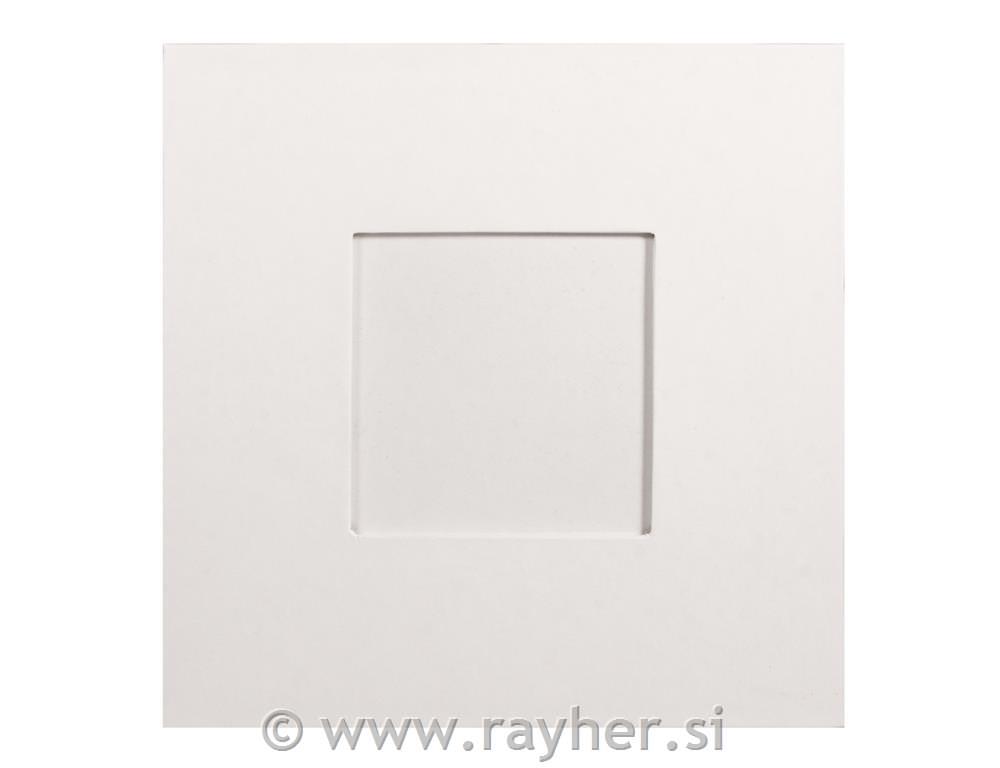 Pap.m. Photo frame, FSC Rec. 100%, white, 18x18x0.7cm, picture section 9x9cm
