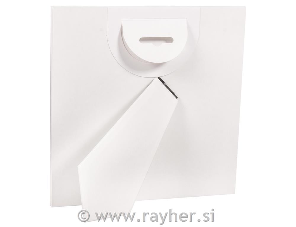 Pap.m. Photo frame, FSC Rec. 100%, white, 18x18x0.7cm, picture section 9x9cm