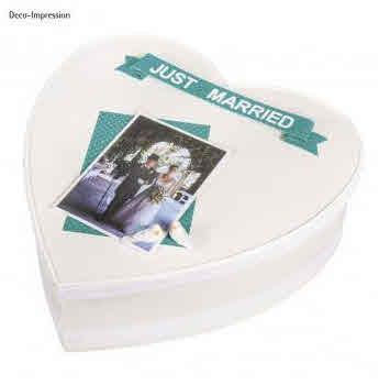 Pap.mâché box Heart,FSC Rec.100%, 30cm o, white, 10cm