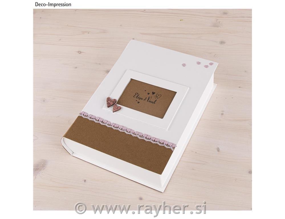 Škatla iz papirne mase "Knjiga", bela, 34x27x8cm