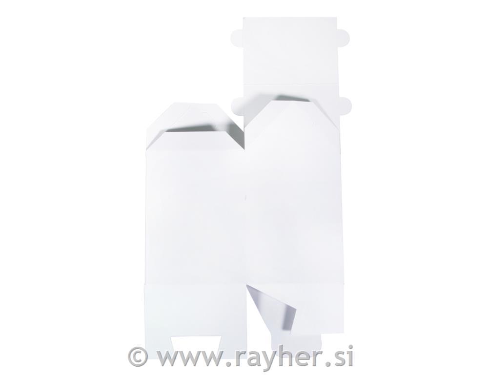 Škatle iz kartona, Hiške, bele, 7.5x7.5x14cm, set 12