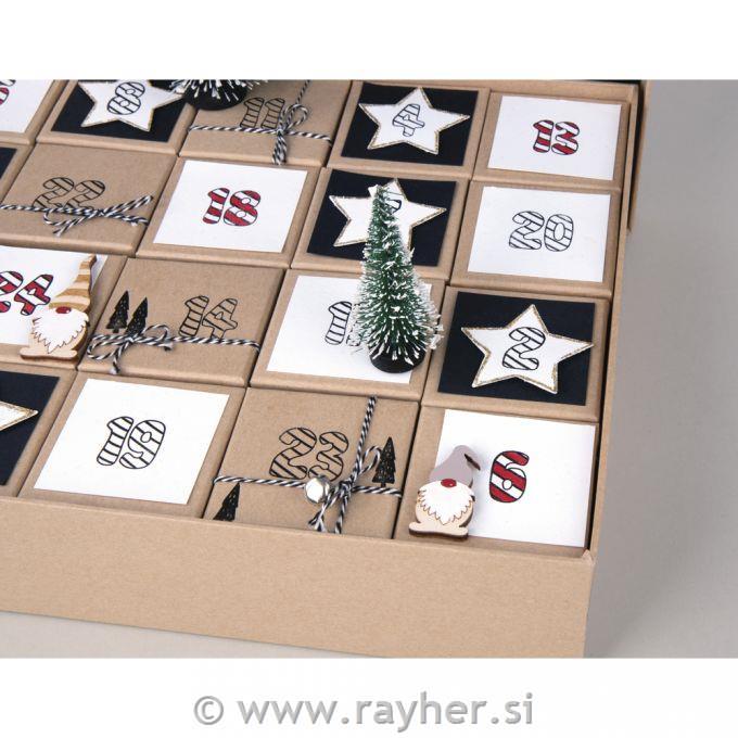 Adventni koledar, 24 kosov + 1, 26x38x7cm