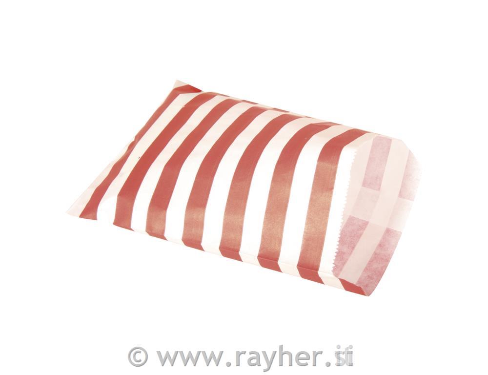 Papirna vrečka za hrano, Rdeče črte, 25 kos