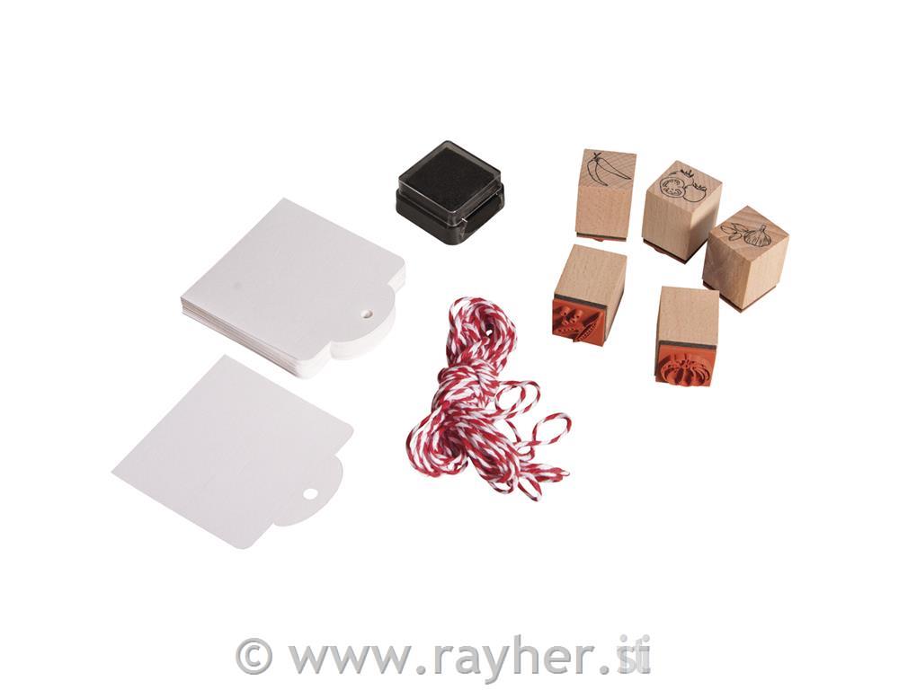 Štampiljke: Zelenjava, 5 kos., 2x2x2,5cm+dodatki