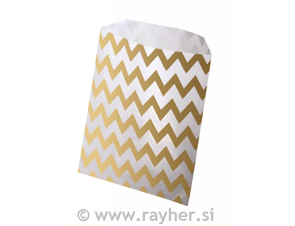Vrečke za živila, cikcak zlate, 15 kosov 12,9 x 16,8 cm