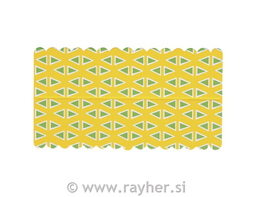 Flap to close paper bags, yelllow/green,