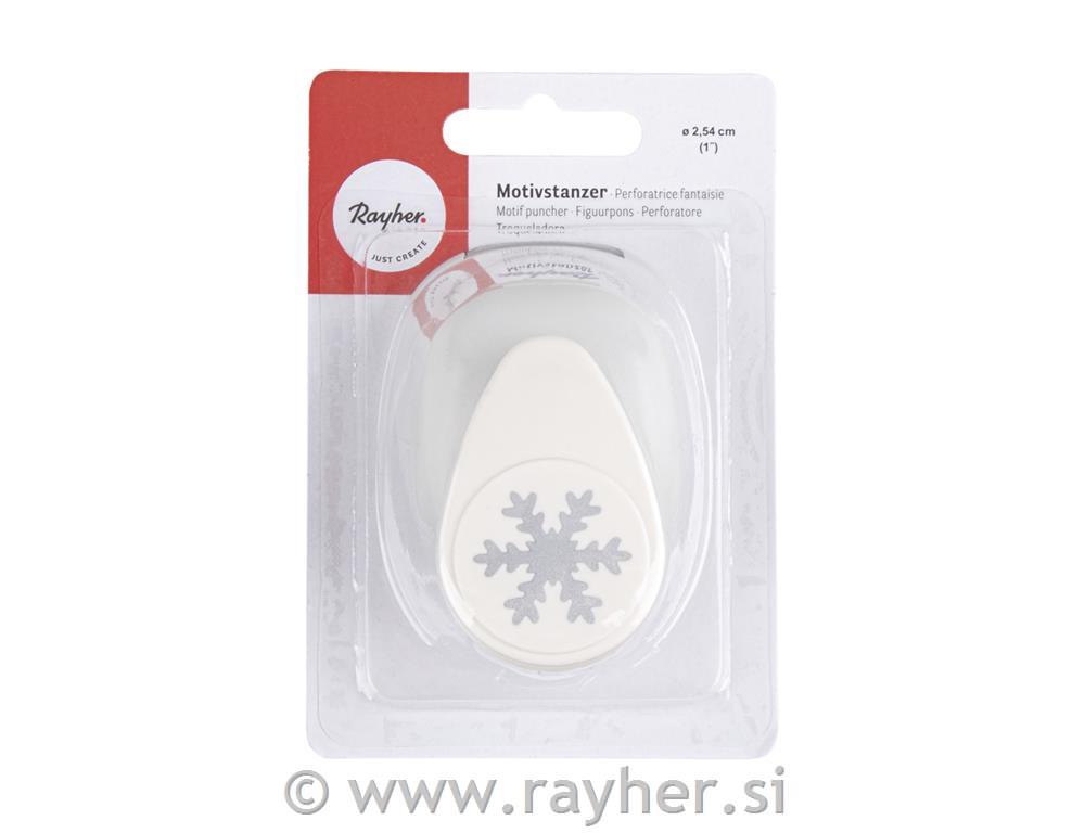Motive puncher: snowflake, 2.54cm , (1"), tab-blister 1pc