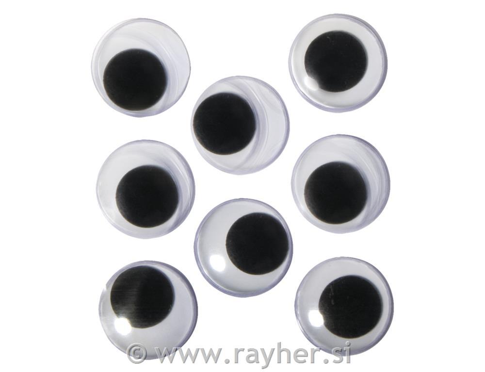 Očesa plastična, samolepljiva, 20mm , 8 kosov