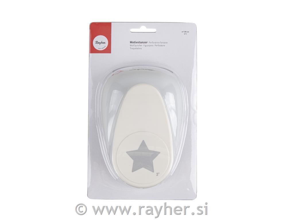 Motive puncher: Star, 7.1cm , (3"), tab-blister 1pc