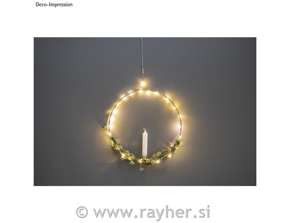Mini LED string of lights w.wire/timer130cm, 20 LED lights, battery poweredyellow light