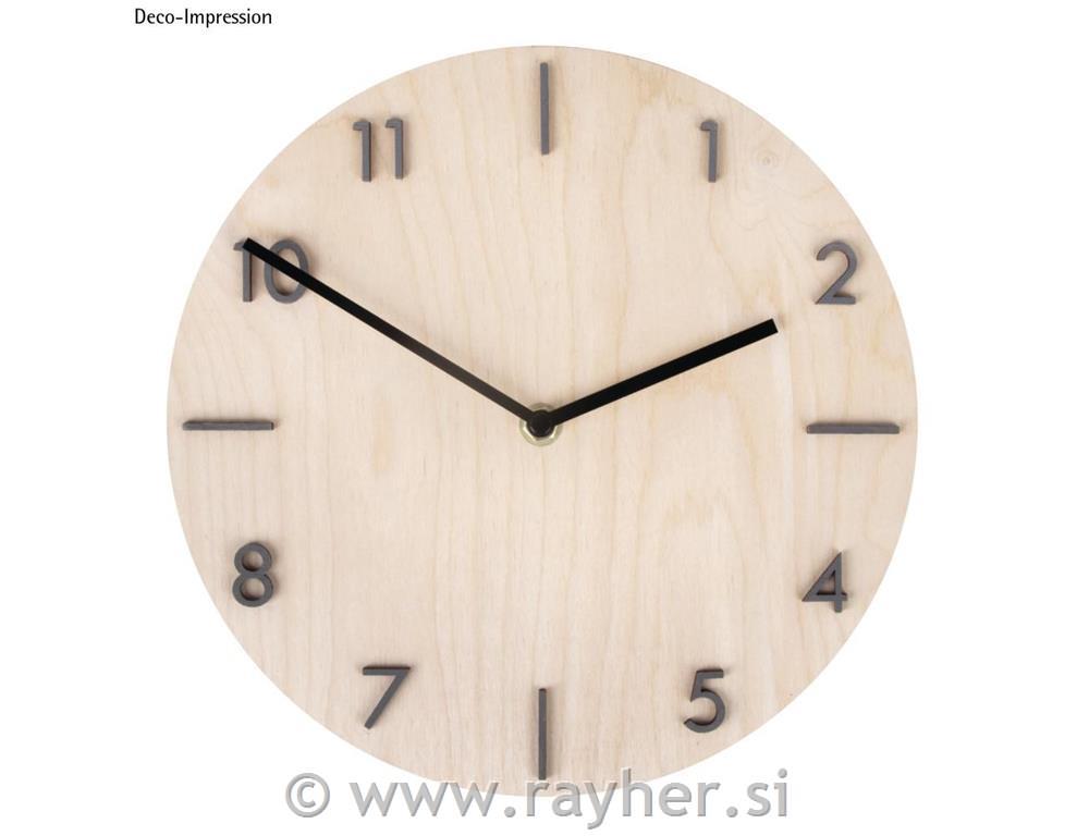 Lesena okrogla plošča z odprtino za uro, 25cm