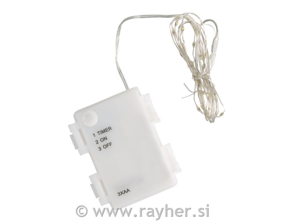 Mini LED lučke, zunanje, rumena svetloba, 235cm, 40 LEDs