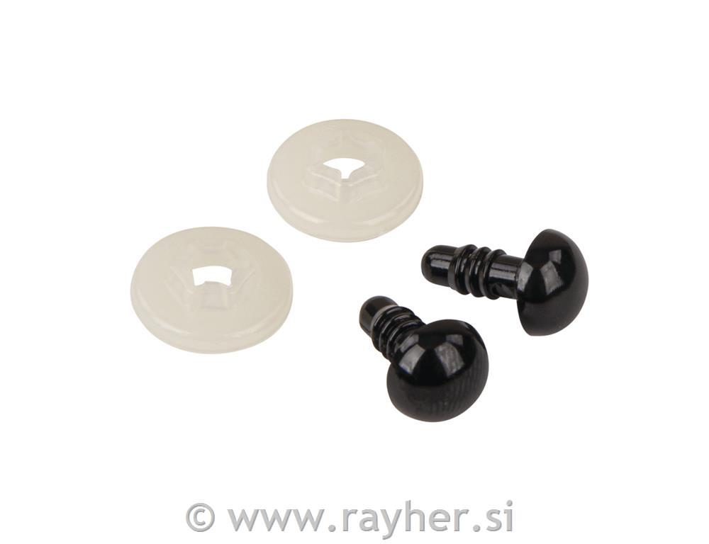 Plastična očesa varn. črna 10 mm 10 kos