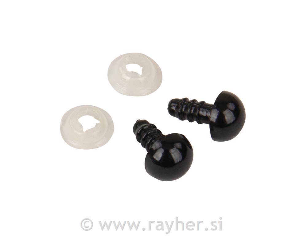 Plastična očesa varn. črna 8 mm 10 kos