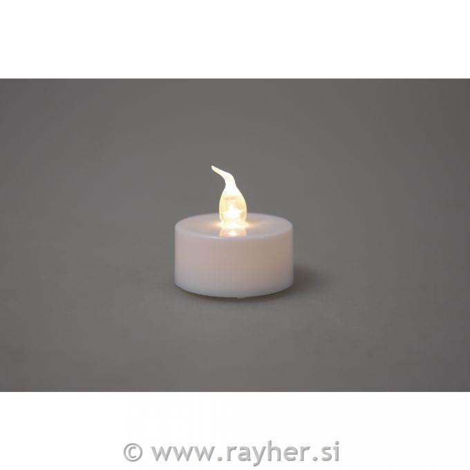 LED tea candles set 4eam, 12.5cm, with flickering effect and