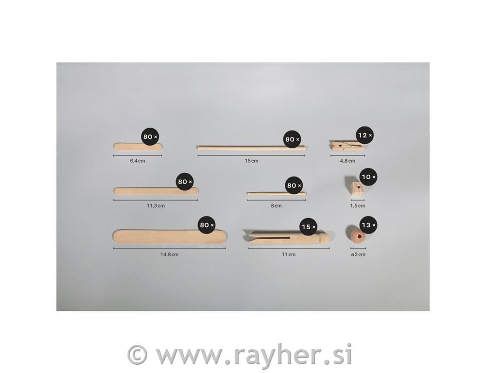 Ustvarjalni set "Lesene osnove", 450 kosov