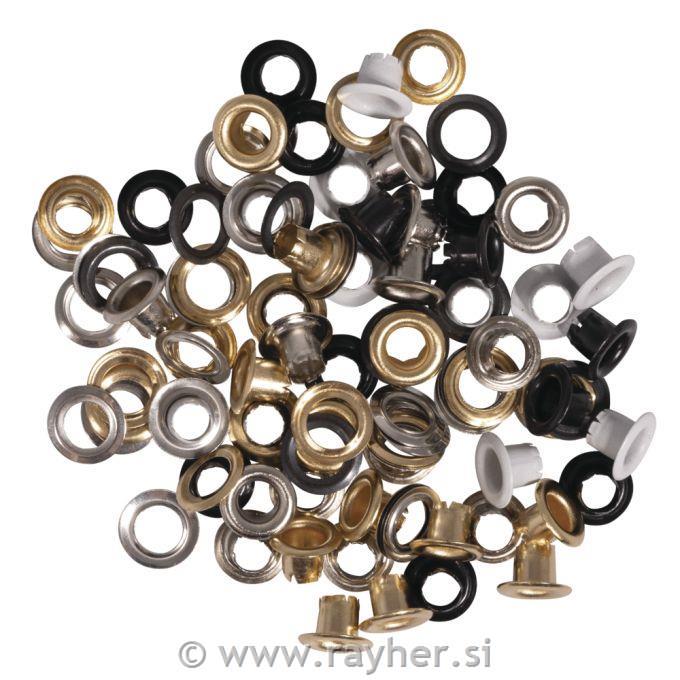 Eyelet kit 5 mm round 50 pcs