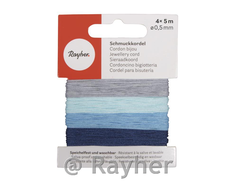 Vrvica za nakit 0,5 mm, modro-siva, 4 barve, 5 m vsake, 20 m