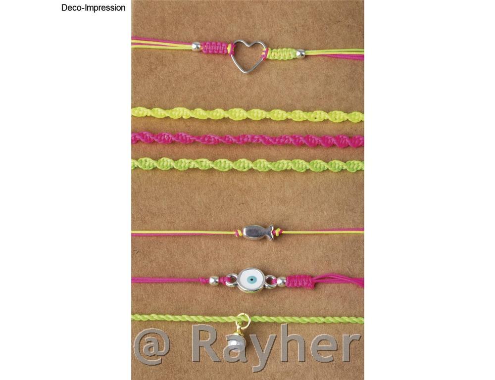 Vrvica za nakit 0,5 mm, fluo toni, 4 barve, 5 m vsake, 20 m