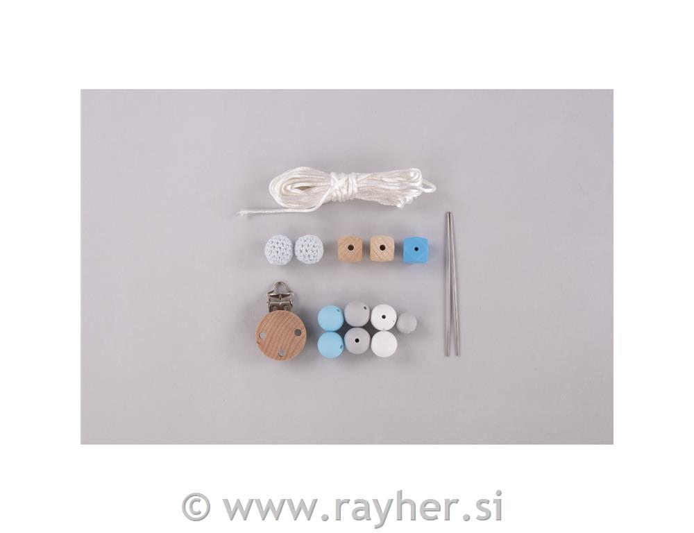 Ustvarjalni set: Držalo za dudo, sv.modro, 15-delni