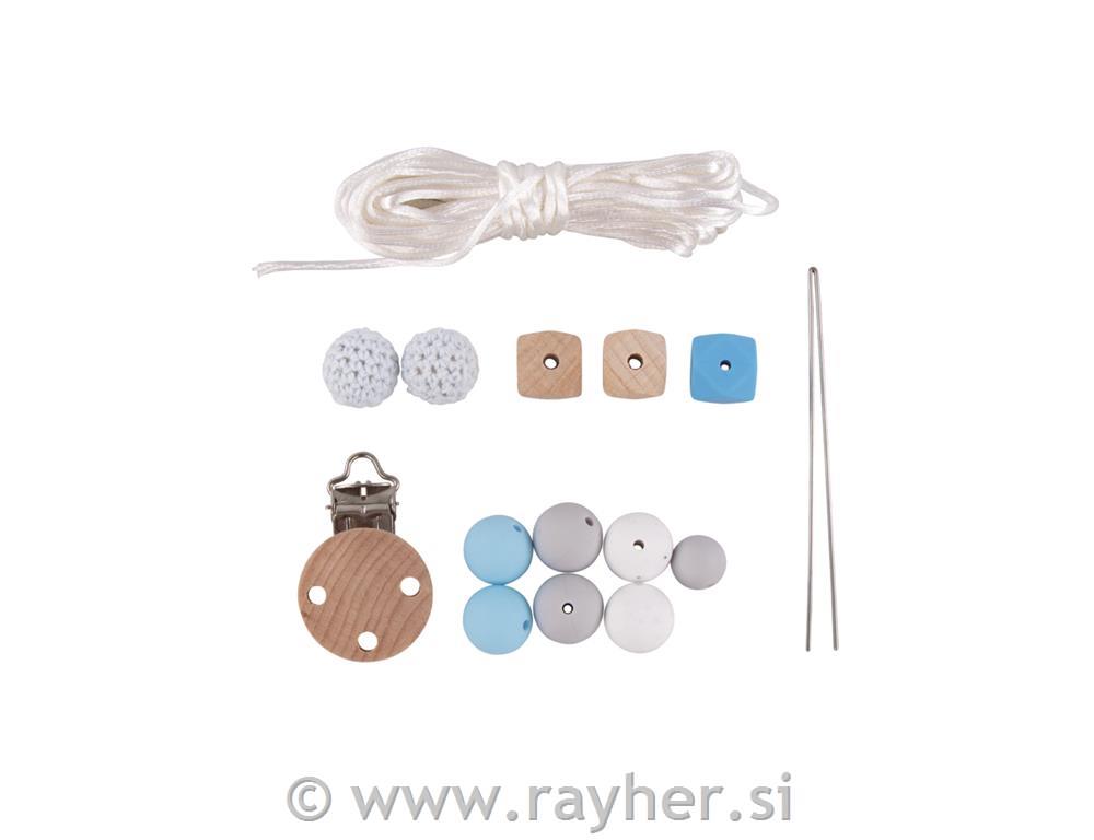 Ustvarjalni set: Držalo za dudo, sv.modro, 15-delni