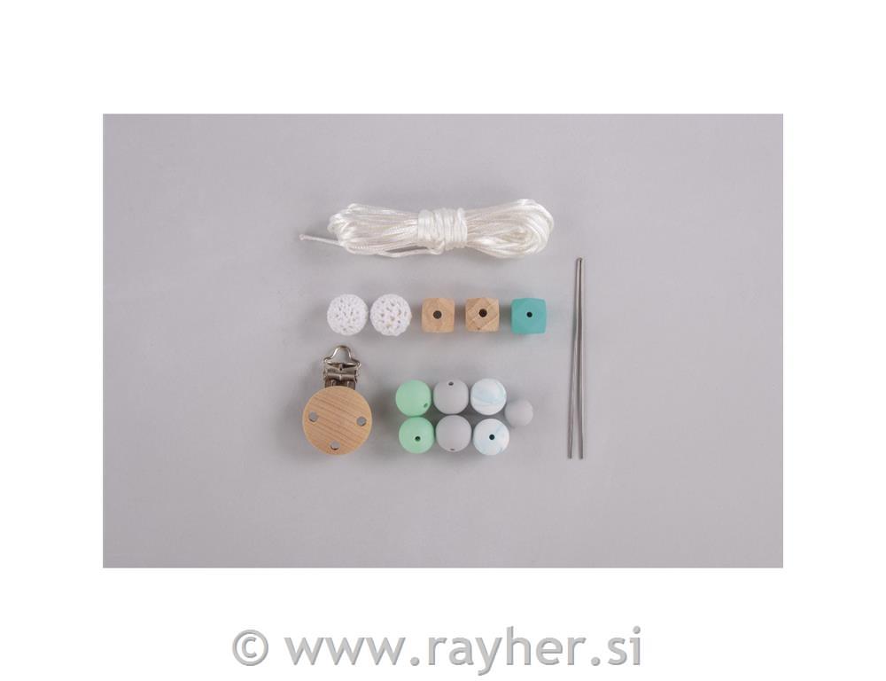 Ustvarjalni set: Držalo za dudo, mint, 15-delni