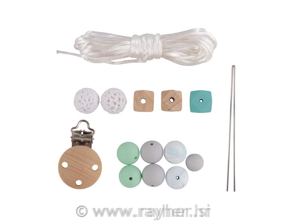 Ustvarjalni set: Držalo za dudo, mint, 15-delni