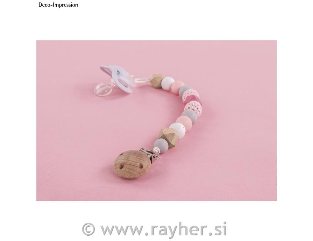 Ustvarjalni set: Držalo za dudo, pink, 15-delni