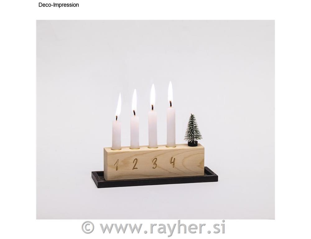 Wooden Advent calendar40x3.5x12cm, +2 wall mounts, box 1pc