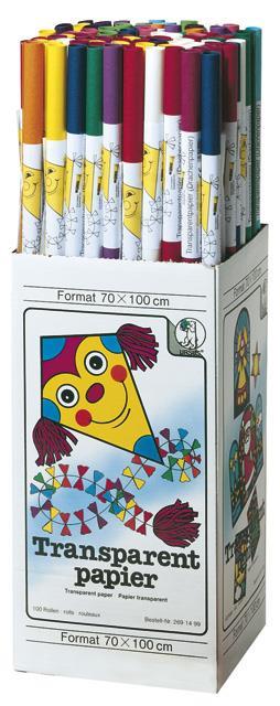 Transparent papir 70x100 cm, 10 različnih barv