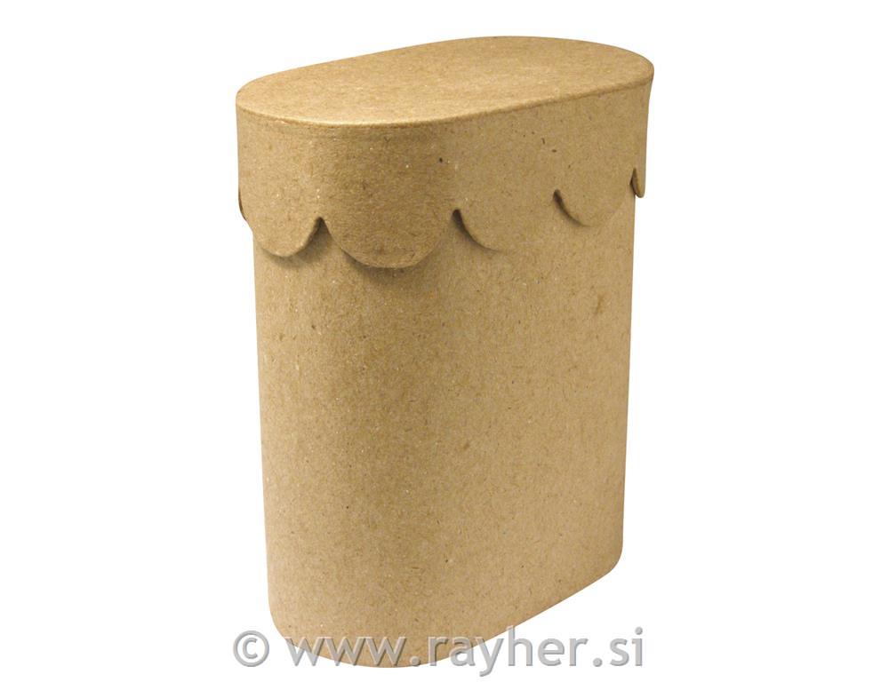 Papier-mâché box, Scallop, 6x10x12 cm, o