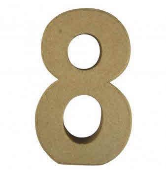Številka iz papmacheja 8, 15x9.4x3cm