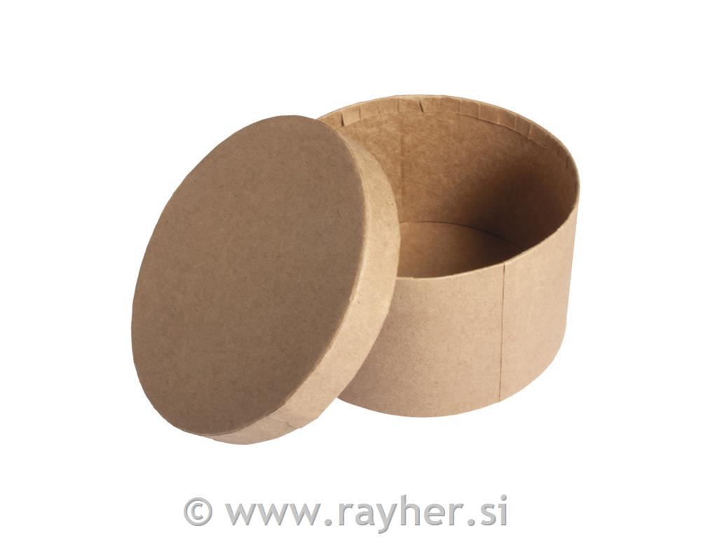 Škatla iz papmacheja, okrogla, fi 14 cm