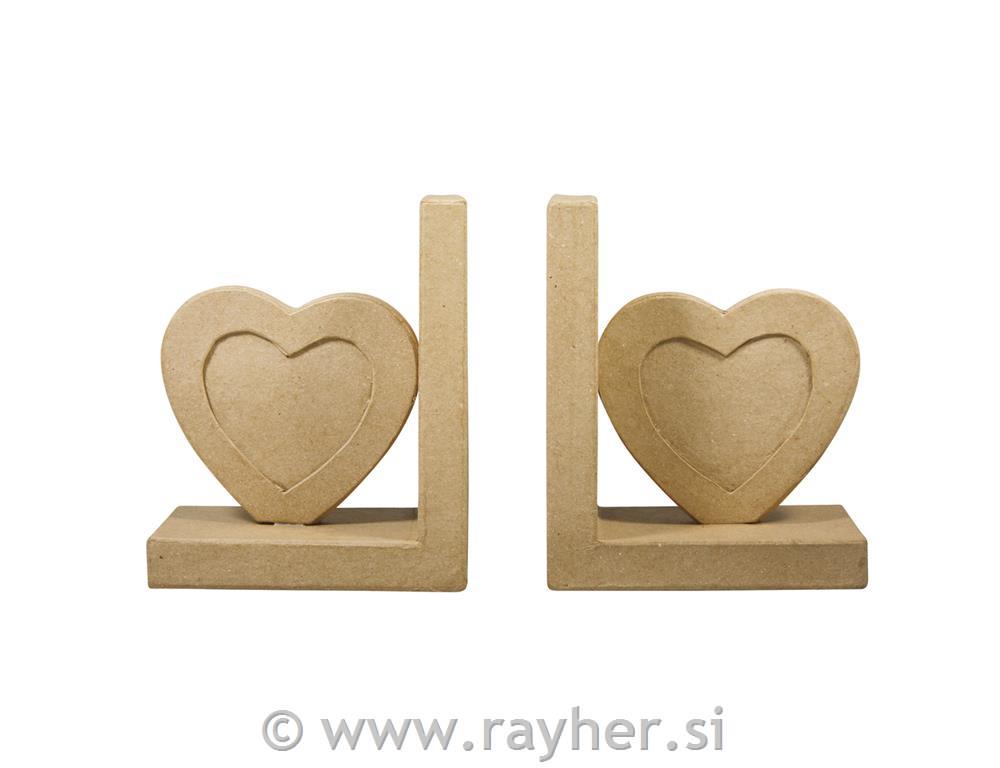 Držali za knjige iz papirne mase, Srca,13x9x16cm